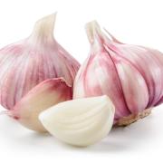 Garlic closeup isolated on white background. With clipping path..