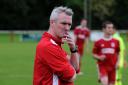 Fairford FC (red) v Binfield (yellow) Pic shows Fairford boss Jody Bevan