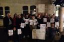 Members of Stroud Against The Cuts protesting against the so-called 'bedroom tax' outside Ebley Mill last year