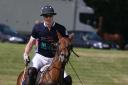 Prince William in action at the Beaufort Polo Club on Sunday. Pic: John Hankin