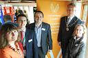 Kim Webb of Thornbury Volunteer Centre, Mark Gregory of Brightside Group, Mark Green of Age UK South Gloucestershire, Cllr Ian Boulton, Chairman of South Gloucestershire Council and Rowena Moncrieffe of Bonds of Thornbury at the Business and Voluntary Se