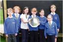 Students from St Mary's Church of England Primary School with the Connexions Plate Trophy  they won for the 