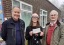 Trudy Monday, Head of Centre, receives cheque from Martin Tucker & Keith Gayler, Thornbury Lodge