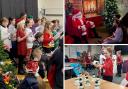 Pictures as Santa returns to school Christmas fayre