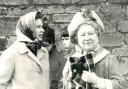 With the Queen Mother at Badminton Horse Trials, undated