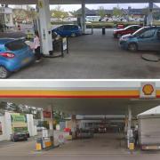 Morison's petrol station in Yate and Shell in Dursley