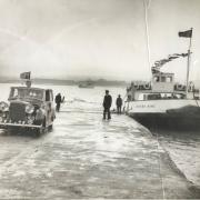 Back in the fifties the only way to cross the River Severn was by ferry. This picture shows the Queen after a trio on the Severn King. April 1957