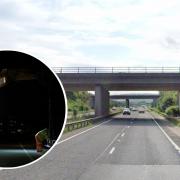 The roadworks are expected to finish before Christmas - view of the Brockworth Interchange from the A417