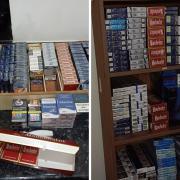 Officers found 2,284 packs of illegal cigarettes and 117 illegal pouches