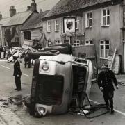 1971 a lorry carrying salt and vinegar flavouring crashes at Dursley's Whitbread New Inn