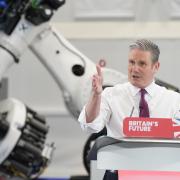 Labour Party leader Sir Keir Starmer giving a speech, at the National Composites Centre this morning - photo by Stefan Rousseau / PA Wire