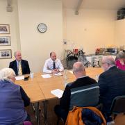 Representatives of local Neighbourhood Watch groups meeting with Luke Hall MP and the Police and Crime Commissioner for Avon and Somerset, Mark Shelford  