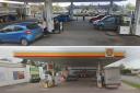 Morison's petrol station in Yate and Shell in Dursley