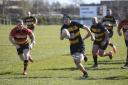 Tom Constable bursting through for Thornbury’s first try