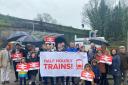 Yate MP Luke Hall with the secretary of state for transport Mark Harper plus other campaigners for half-hour trains from Yate to Bristol