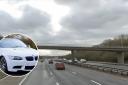 The man was caught driving on the M5 between junctions 14 and 13 without insurance