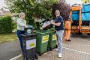 South Gloucestershire Council co-leaders Cllr Claire Young and Cllr Ian Boulton at additional waste deposit point In Staple Hill