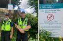 Stroud Police officers PCSO Iggy Patel and PC Josh Hurst at one of the sites of a PSPO order in the Stroud district
