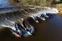 Surfers and kayakers ride a 'four-star' Severn Bore at Minsterworth earlier this year in March