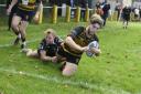 Mike Johnson scored Thornbury's second try in the defeat to Royal Wootton Bassett