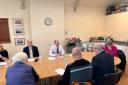 Representatives of local Neighbourhood Watch groups meeting with Luke Hall MP and the Police and Crime Commissioner for Avon and Somerset, Mark Shelford  