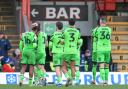 Action shots from Forest Green Rovers' 1-0 defeat to Grimsby Town at Blundell Park