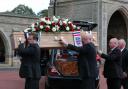 The coffin of Jack Charlton is taken into West Road Crematorium in Newcastle for his funeral. Photo: Peter Byrne/PA