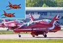 The Red Arrows photographed at RAF Fairford by Justin Collinge on Saturday