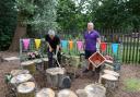 Stanshawes Court landlord Paul Davies (right) helps plant the memorial tree. Photo: Martin Stacey