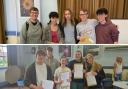 Students from The Castle School Sixth Form collecting their results
