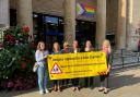 Kingswood Village Road Safety Group outside Shire Hall - (L to R) Kate Holton, Liz Kingett, Mary Leonard, Claudia Thorpe, Gemma Page-Groves and Sian Blackham.