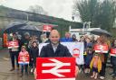 Luke Hall MP at the launch of the half hourly train services between Bristol and Yate