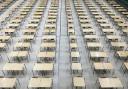 Students will sit exams in exam halls like these.