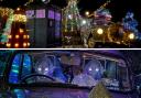 The Doctor Who festive display features a Dalek, full-size Tardis and even two cybermen inside a Morris Minor