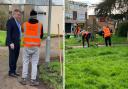 Ed Argar, prisons and probation minister, visited offenders taking part in a Community Payback project in Yate