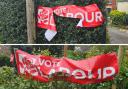 Two Labour election banners in Dursley have been slashed and vandalised