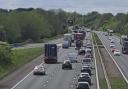 Congestion on the M5 near Stroud this afternoon - photo taken by a reader
