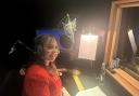 Kelly Lee recording the voiceover for the new TV advert for Wellsoon