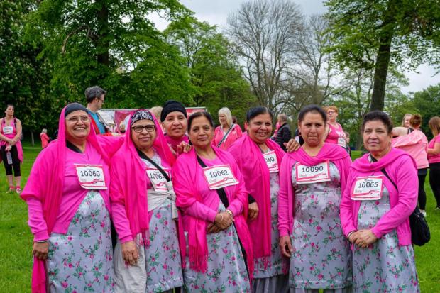 Members of the Gulab Gang prior to the start of the 2019 Race for Life at Lister Park.