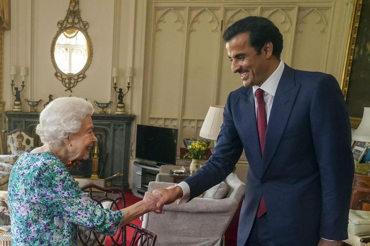 The Queen meets with the Emir of Qatar, Sheikh Tamim bin Hamad Al Thani at Windsor Castle