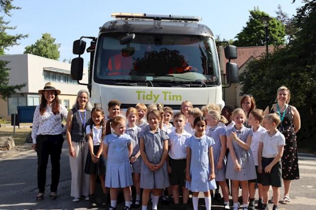 Year three pupils at the Rosary School with their teacher Miss Pollard Cllr Chloe Turner and 2030 Community Engagement Officer Georgia Spoon