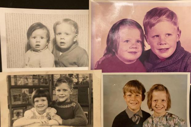 Helen with her older brother Phillip in childhood photos