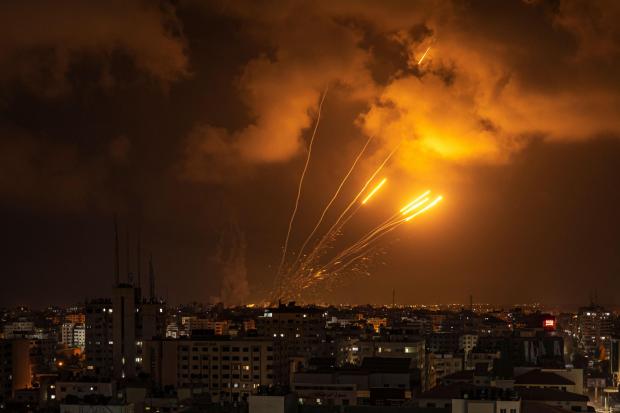 Rockets fired by Palestinian militants toward Israel