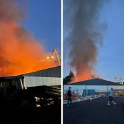 A fire at Richard Read transport depot in the Forest of Dean