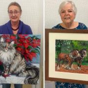 Left: Favourite painting poll winner Pauline Wilson-Smith. Right: Third placed Anne McAllister. Below: Second placed Mary Drown