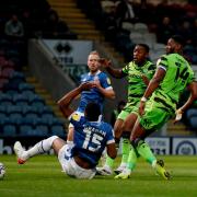 GOAL Forest Green Rovers forward Jamille Matt  (14) scores a goal to make the score 0-1  during the EFL Sky Bet League 2 match between Rochdale and Forest Green Rovers at the Crown Oil Arena, Rochdale, England on 17 August 2021.