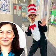 A pupil dressed up as The Cat in the Hat to celebrate World Book Day. Inset: Cllr Rachael Hunt