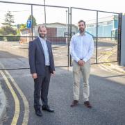 MP Luke Hall with South Gloucestershire Council Leader Toby Savage at Thornbury Health Centre