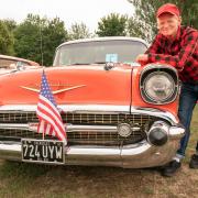 Barry Pollock with his 1957 Chevrolet Bel Air he imported from Florida. Picture: Matt Bigwood.