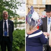 Chris Lee at the Buckingham Palace garden party, yesterday Tuesday, May 9 and the Prince of Wales